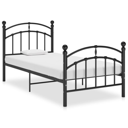 Schwarzer Metallbettrahmen 100x200 cm von vidaXL, Betten und Lattenroste - Ref: Foro24-324970, Preis: 125,03 €, Rabatt: %