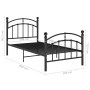 Schwarzer Metallbettrahmen 100x200 cm von vidaXL, Betten und Lattenroste - Ref: Foro24-324970, Preis: 125,03 €, Rabatt: %