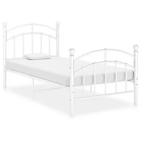 Bettgestell aus weißem Metall, 90 x 200 cm von vidaXL, Betten und Lattenroste - Ref: Foro24-324968, Preis: 83,27 €, Rabatt: %