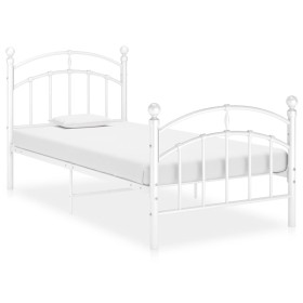 Bettgestell aus weißem Metall, 90 x 200 cm von vidaXL, Betten und Lattenroste - Ref: Foro24-324968, Preis: 87,33 €, Rabatt: %