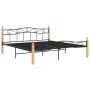 Bettgestell aus massivem Eichenholz, schwarzes Metall, 180 x 200 cm von vidaXL, Betten und Lattenroste - Ref: Foro24-324916, ...