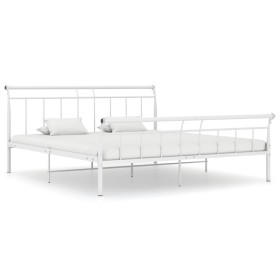 Estructura de cama de metal blanca 160x200 cm