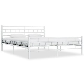 Bettgestell aus weißem Metall, 200 x 200 cm von vidaXL, Betten und Lattenroste - Ref: Foro24-285301, Preis: 136,92 €, Rabatt: %