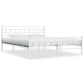 White metal bed frame 200x200 cm by vidaXL, Beds and slatted bases - Ref: Foro24-285301, Price: 134,44 €, Discount: %