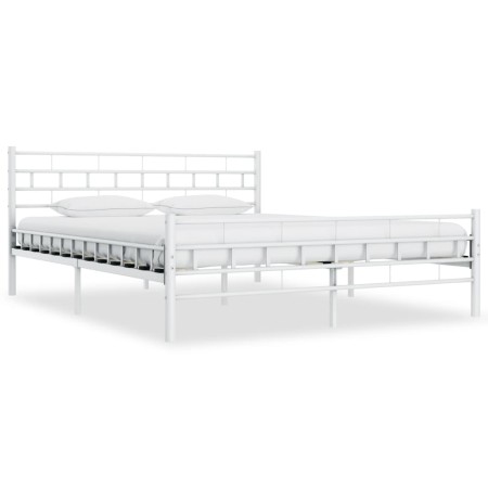 Estructura de cama de metal blanco 200x200 cm de vidaXL, Camas y somieres - Ref: Foro24-285301, Precio: 136,81 €, Descuento: %