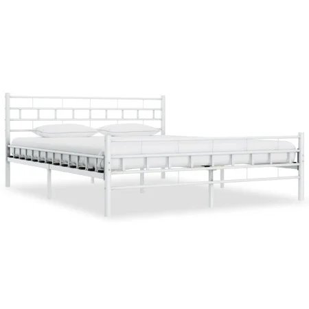 White metal bed frame 200x200 cm by vidaXL, Beds and slatted bases - Ref: Foro24-285301, Price: 134,69 €, Discount: %