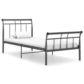Black metal bed frame 100x200 cm by vidaXL, Beds and slatted bases - Ref: Foro24-325033, Price: 103,85 €, Discount: %