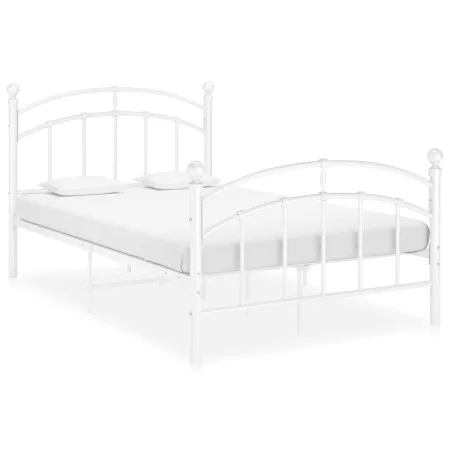White metal bed frame 120x200 cm by vidaXL, Beds and slatted bases - Ref: Foro24-324974, Price: 94,85 €, Discount: %