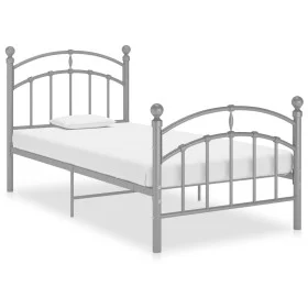 Graues Metallbettgestell 100x200 cm von vidaXL, Betten und Lattenroste - Ref: Foro24-324972, Preis: 105,58 €, Rabatt: %
