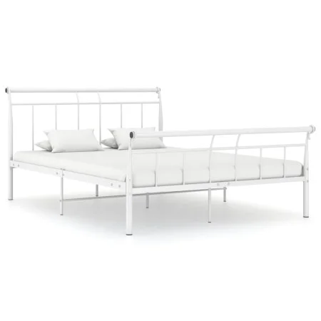 Bettgestell aus weißem Metall, 140 x 200 cm von vidaXL, Betten und Lattenroste - Ref: Foro24-325040, Preis: 99,27 €, Rabatt: %