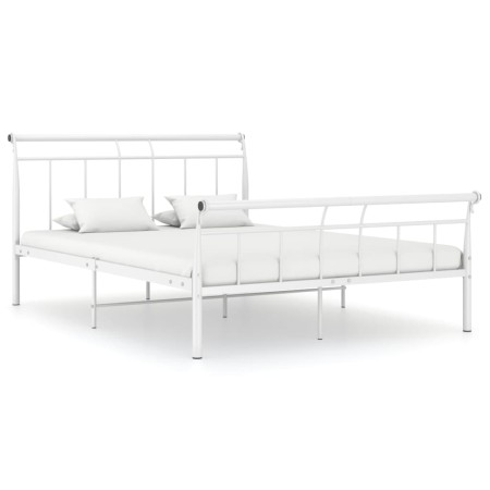 Bettgestell aus weißem Metall, 140 x 200 cm von vidaXL, Betten und Lattenroste - Ref: Foro24-325040, Preis: 98,98 €, Rabatt: %