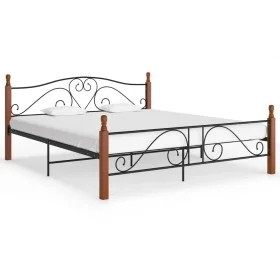 Schwarzer Metallbettrahmen 200x200 cm von vidaXL, Betten und Lattenroste - Ref: Foro24-324938, Preis: 159,21 €, Rabatt: %