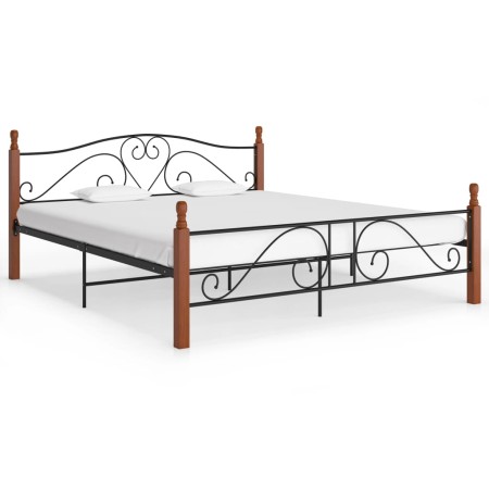 Estructura de cama de metal negro 200x200 cm de vidaXL, Camas y somieres - Ref: Foro24-324938, Precio: 161,14 €, Descuento: %