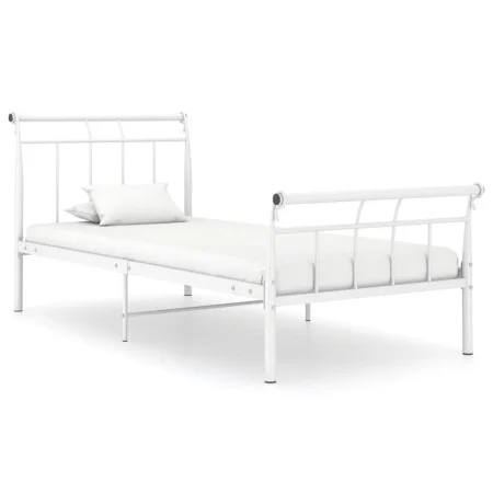 Bettgestell aus weißem Metall, 90 x 200 cm von vidaXL, Betten und Lattenroste - Ref: Foro24-325031, Preis: 69,32 €, Rabatt: %