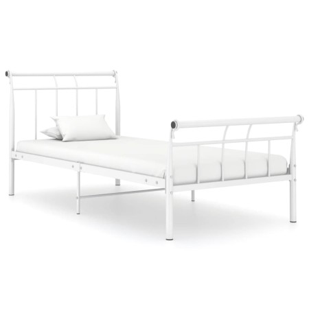 Bettgestell aus weißem Metall, 90 x 200 cm von vidaXL, Betten und Lattenroste - Ref: Foro24-325031, Preis: 69,87 €, Rabatt: %