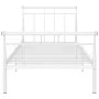 Bettgestell aus weißem Metall, 90 x 200 cm von vidaXL, Betten und Lattenroste - Ref: Foro24-325031, Preis: 69,32 €, Rabatt: %