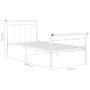 Bettgestell aus weißem Metall, 90 x 200 cm von vidaXL, Betten und Lattenroste - Ref: Foro24-325031, Preis: 69,32 €, Rabatt: %