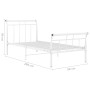 Bettgestell aus weißem Metall, 90 x 200 cm von vidaXL, Betten und Lattenroste - Ref: Foro24-325031, Preis: 69,87 €, Rabatt: %