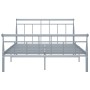Estructura de cama de metal gris 140x200 cm de vidaXL, Camas y somieres - Ref: Foro24-325041, Precio: 114,37 €, Descuento: %