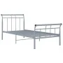 Gray metal bed frame 100x200 cm by vidaXL, Beds and slatted bases - Ref: Foro24-325035, Price: 76,45 €, Discount: %