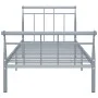 Gray metal bed frame 100x200 cm by vidaXL, Beds and slatted bases - Ref: Foro24-325035, Price: 76,45 €, Discount: %