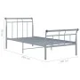 Gray metal bed frame 100x200 cm by vidaXL, Beds and slatted bases - Ref: Foro24-325035, Price: 76,45 €, Discount: %