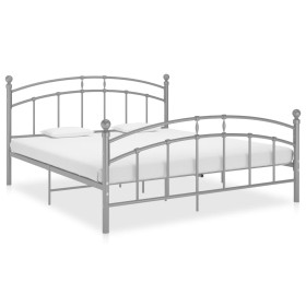 Estructura de cama de metal gris 200x200 cm