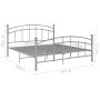 Estructura de cama de metal gris 200x200 cm de vidaXL, Camas y somieres - Ref: Foro24-324987, Precio: 123,67 €, Descuento: %