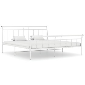 Bettgestell aus weißem Metall, 200 x 200 cm von vidaXL, Betten und Lattenroste - Ref: Foro24-325049, Preis: 106,64 €, Rabatt: %