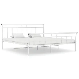 White metal bed frame 200x200 cm by vidaXL, Beds and slatted bases - Ref: Foro24-325049, Price: 105,83 €, Discount: %