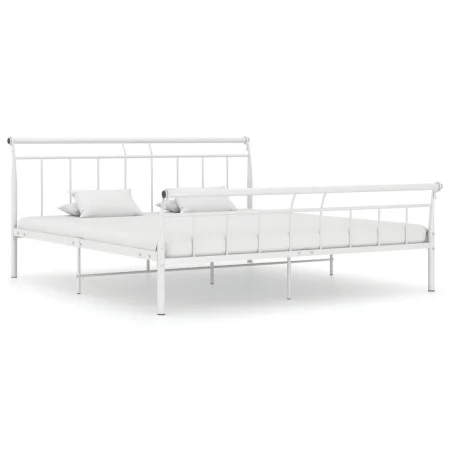 Estructura de cama de metal blanco 200x200 cm de vidaXL, Camas y somieres - Ref: Foro24-325049, Precio: 105,74 €, Descuento: %