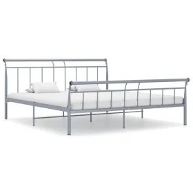 Gray metal bed frame 180x200 cm by vidaXL, Beds and slatted bases - Ref: Foro24-325047, Price: 150,33 €, Discount: %