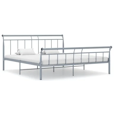 Graues Metallbettgestell 180x200 cm von vidaXL, Betten und Lattenroste - Ref: Foro24-325047, Preis: 150,32 €, Rabatt: %