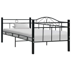 Black metal bed frame 90x200 cm by vidaXL, Beds and slatted bases - Ref: Foro24-286135, Price: 146,86 €, Discount: %