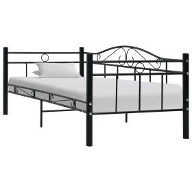 Estructura de cama de metal negro 90x200 cm