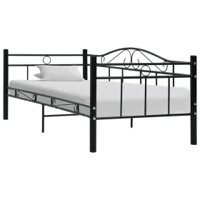 Schwarzer Metallbettrahmen 90x200 cm von vidaXL, Betten und Lattenroste - Ref: Foro24-286135, Preis: 138,22 €, Rabatt: %