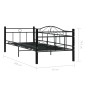 Estructura de cama de metal negro 90x200 cm de vidaXL, Camas y somieres - Ref: Foro24-286135, Precio: 146,75 €, Descuento: %