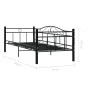 Schwarzer Metallbettrahmen 90x200 cm von vidaXL, Betten und Lattenroste - Ref: Foro24-286135, Preis: 138,22 €, Rabatt: %