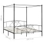 Estructura de cama con dosel metal negro 200x200 cm de vidaXL, Camas y somieres - Ref: Foro24-284439, Precio: 195,08 €, Descu...