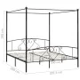 Estructura de cama con dosel metal negro 200x200 cm de vidaXL, Camas y somieres - Ref: Foro24-284439, Precio: 192,08 €, Descu...