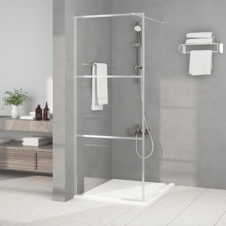 Mampara de ducha vidrio ESG transparente plateado 80x195 cm