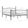 Bed frame with black metal slatted base 200x200 cm by vidaXL, Beds and slatted bases - Ref: Foro24-284460, Price: 147,89 €, D...