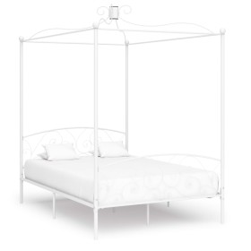 Weißer Himmelbettrahmen aus Metall, 120 x 200 cm von vidaXL, Betten und Lattenroste - Ref: Foro24-284470, Preis: 237,50 €, Ra...