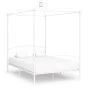 Estructura de cama con dosel metal blanco 120x200 cm de vidaXL, Camas y somieres - Ref: Foro24-284470, Precio: 231,92 €, Desc...