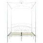 Estructura de cama con dosel metal blanco 120x200 cm de vidaXL, Camas y somieres - Ref: Foro24-284470, Precio: 231,92 €, Desc...