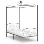 Estructura de cama con dosel metal gris 90x200 cm de vidaXL, Camas y somieres - Ref: Foro24-284480, Precio: 116,74 €, Descuen...