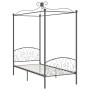 Estructura de cama con dosel metal gris 90x200 cm de vidaXL, Camas y somieres - Ref: Foro24-284480, Precio: 116,74 €, Descuen...
