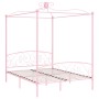 Estructura de cama con dosel metal rosa 160x200 cm de vidaXL, Camas y somieres - Ref: Foro24-284490, Precio: 189,63 €, Descue...