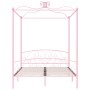 Estructura de cama con dosel metal rosa 160x200 cm de vidaXL, Camas y somieres - Ref: Foro24-284490, Precio: 189,63 €, Descue...