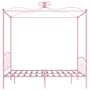 Estructura de cama con dosel metal rosa 160x200 cm de vidaXL, Camas y somieres - Ref: Foro24-284490, Precio: 189,63 €, Descue...